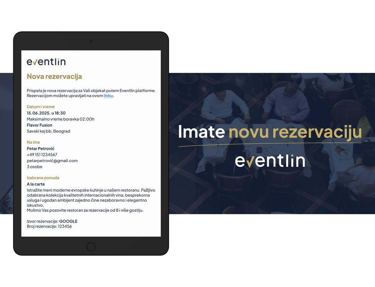 Imate novu rezervaciju