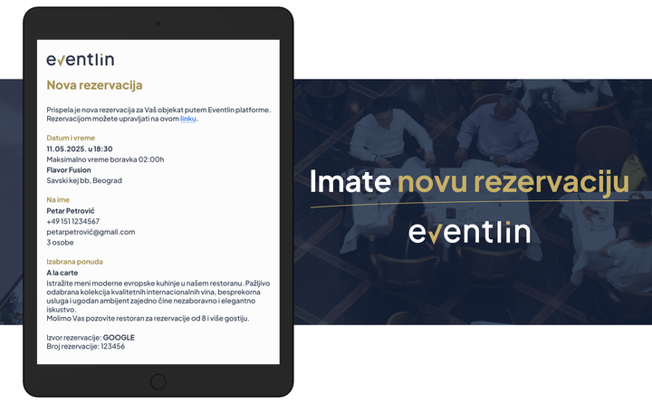 Imate novu rezervaciju